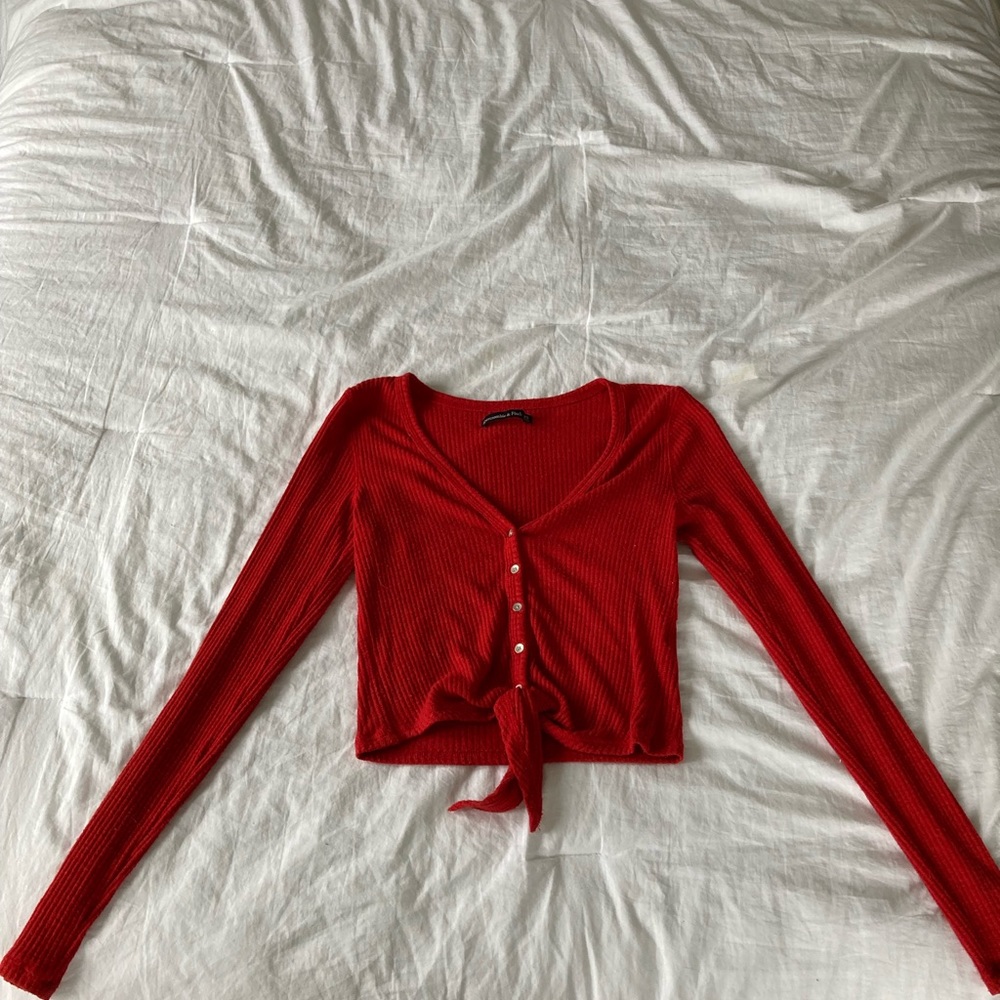 Red Tied up Long sleeve top from Abercrombie